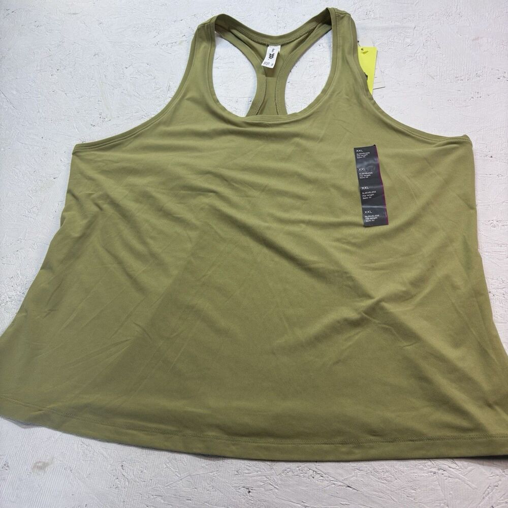 All in Motion Women's Size XXL Essential Racerback Tank, Olive Green T-Shirt